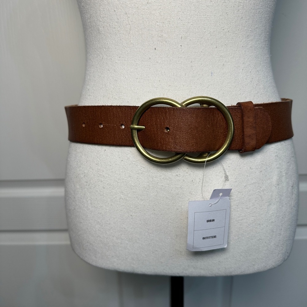 Urban Outfitters Brown Leather Double Ring Belt